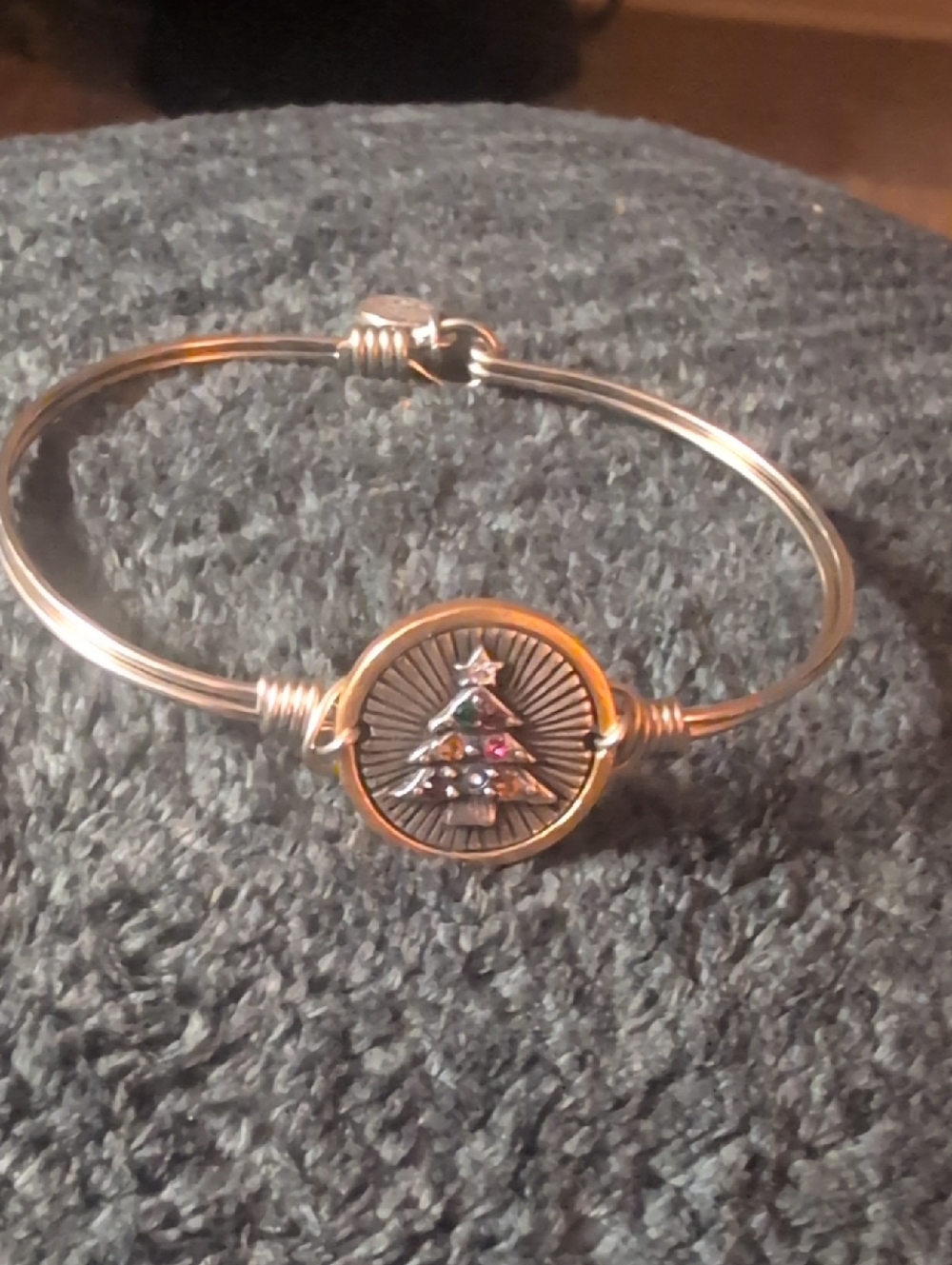 Luca And Dani Gold Tone Christmas Tree Bangle Bracelet - Holiday Women's Jewelry